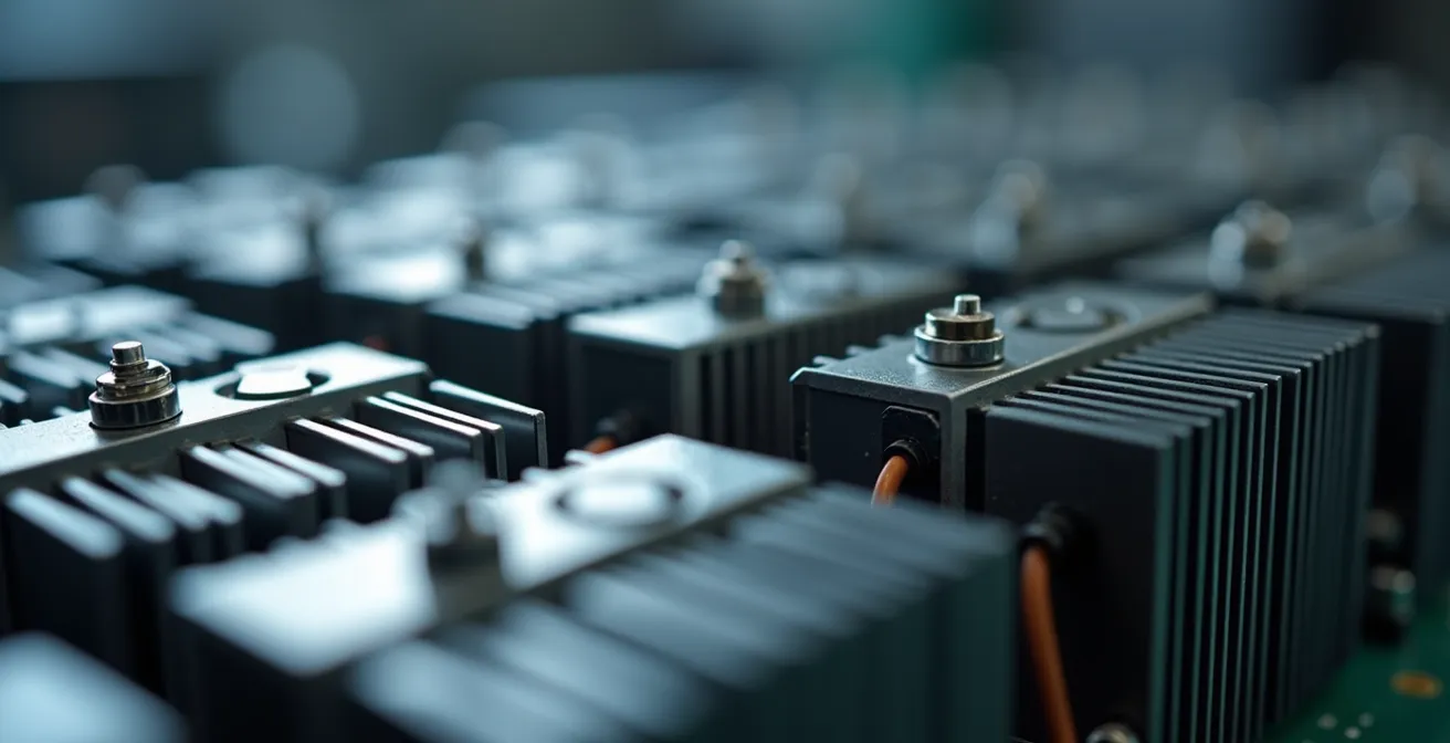 Gros plan sur une banque de condensateurs automatique C100 installée dans une salle électrique industrielle québécoise